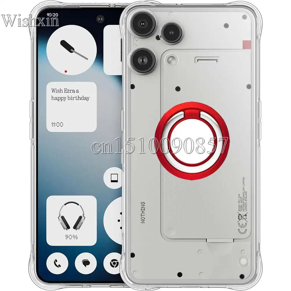 Ring Holder Reinforced Corners Soft TPU Camera Protection Phone Case Cover
