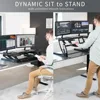 Height Adjustable Stand Up Desk Converter, Quick Sit to Stand Tabletop Dual Monitor Riser Workstation, 4