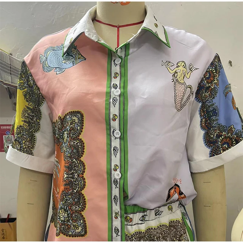 Conjunto Feminino Estampado Manga Curta