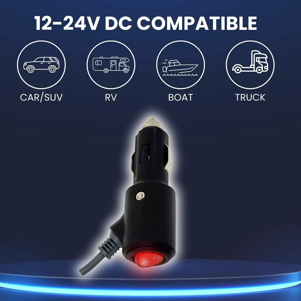 12V-24V For Starlink Mini DC Power Cable Direct To Cigaretter Adapter Power Cable Car Cigarette Lighter With On Off Switch