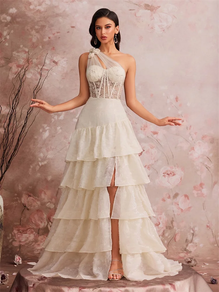 فستان سهرة فاخر بتصميم كتف مائل وتطريز ترتر، فستان حورية البحر أنيق طويل للحفلات والكوكتيل والمناسبات الرسمية