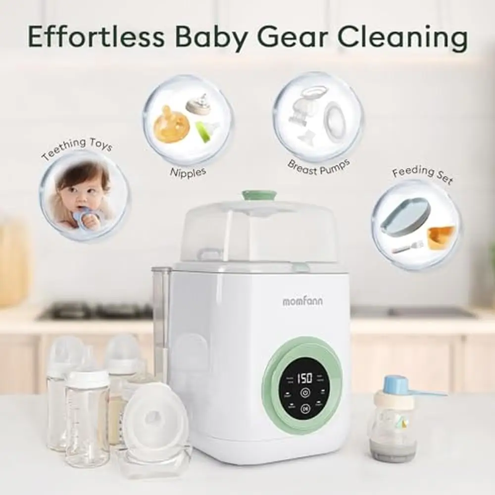 4-in-1 Baby Bottle Washer Sterilizer Dryer Green Clean Sterilize Dry & Store Bottles & Accessories in One Machine Time & Effort 4