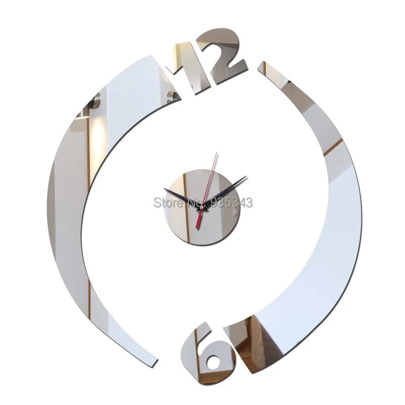 Creative Simple Modern Watch Quartz Wall Clocks Home Decoration Acrylic Mirror Sticker 3D DIY Living Room Art Mural