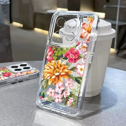 Clear Silicone Floral Design Phone Case, Soft Transparent Cover for Poco X5 Pro (A111)