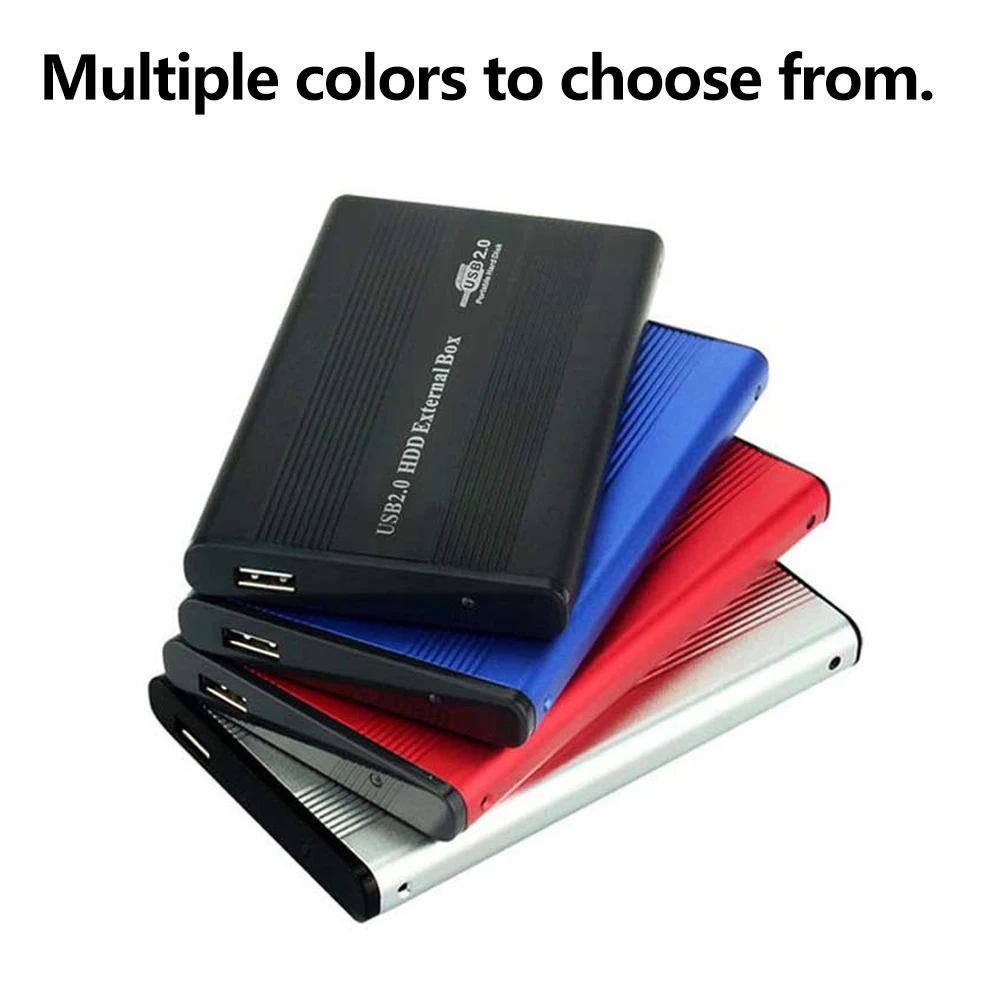 USB 2.5인치 IDE HD 하드 드라이브 디스크 인클로저 HDD 외부 박스 케이스 데스크탑 컴퓨터 PC용 LED 조명이 있는 2.5 IDE HDD