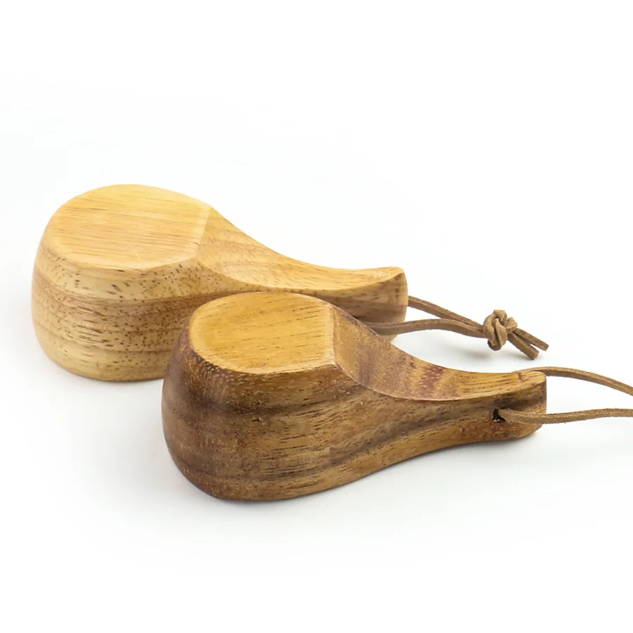 Finnish Mini Mountaineering Cup Wooden Mug Water Coffee Milk Cup Household Kitchen Supplies Children Drinking Tools Anti-fall coffee cup folding cup coffee mug