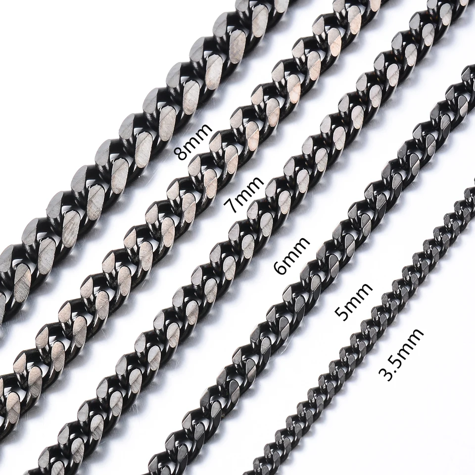 Roheafer Collana A Catena Cubana Uomo Donna Catena Curb Da 3.5mm/5mm