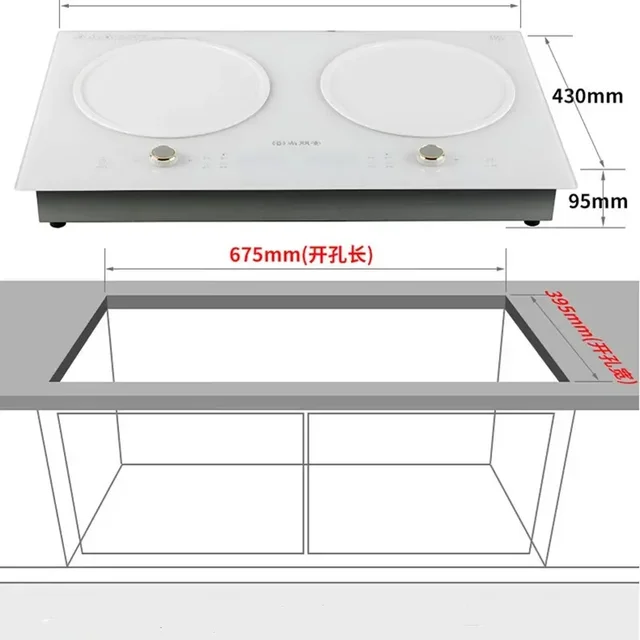 3500W White Dual Burner Built-in Induction Cooker NEG Panel Timing Induction Cooktop Touch Control Electric Hob Cooking Unit 6