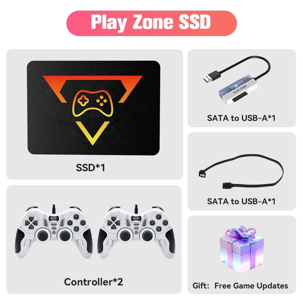 PlayZone 1TB External Emulator Game SSD Built-in 16000 Retro&AAA