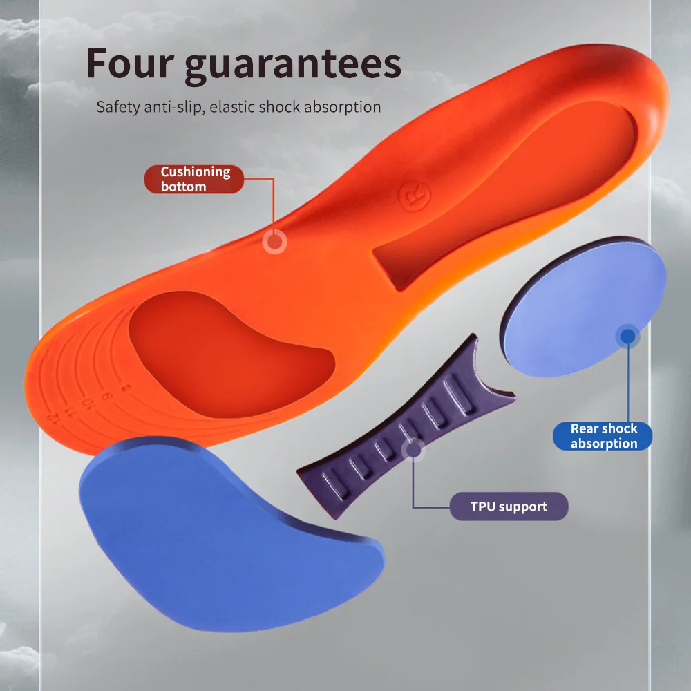 Sport Insoles for Shoes Sole Shock Absorption Deodorant Breathable Cushion Running Insoles for Feet Man Women Orthopedic