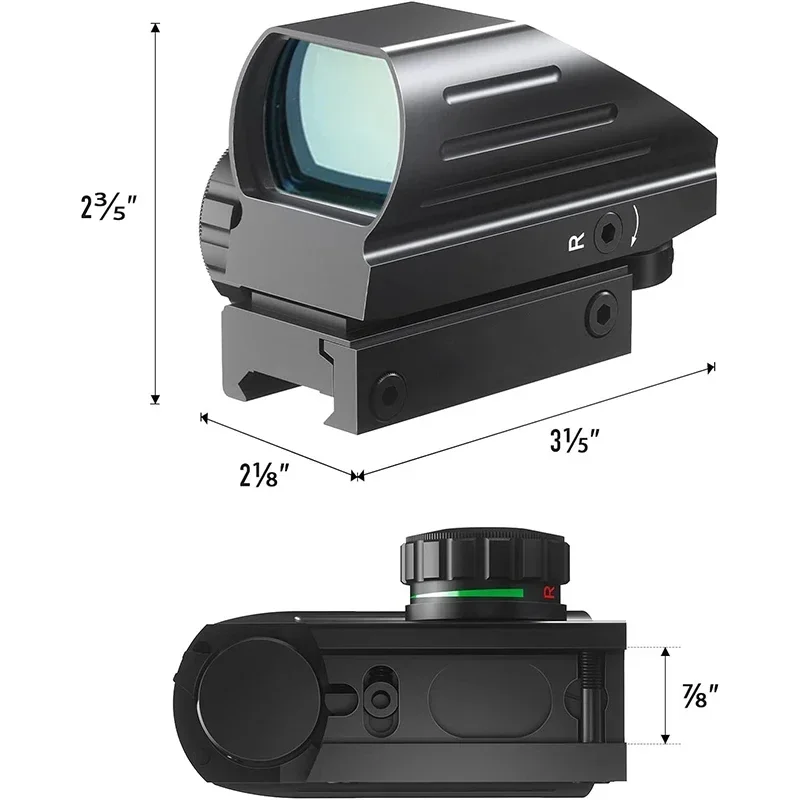 Tactical Reflex Sight Tactical Reflex Sight Red Green Laser Reflex Holographic Optic Scope Red Dot Sight Airgun Scope Hunting 20mm Rail Mount AK