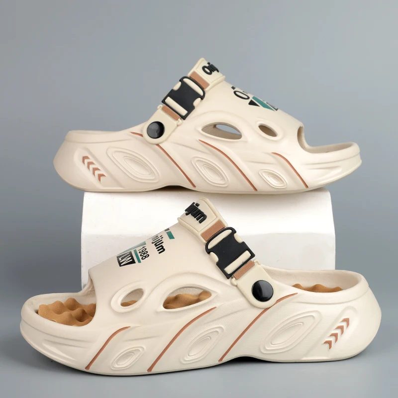 الصيف الرجال نِعال تدليك داخلي في الهواء الطلق الص...