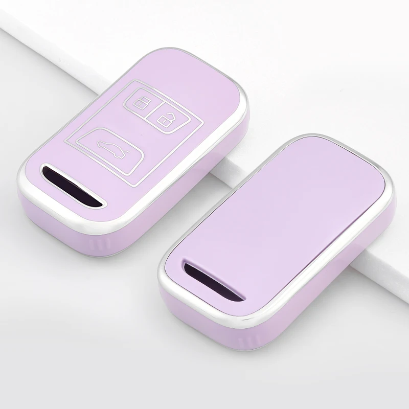 Durable 3-Button TPU Car Remote Key Fob Cover with Case Holder Protector
