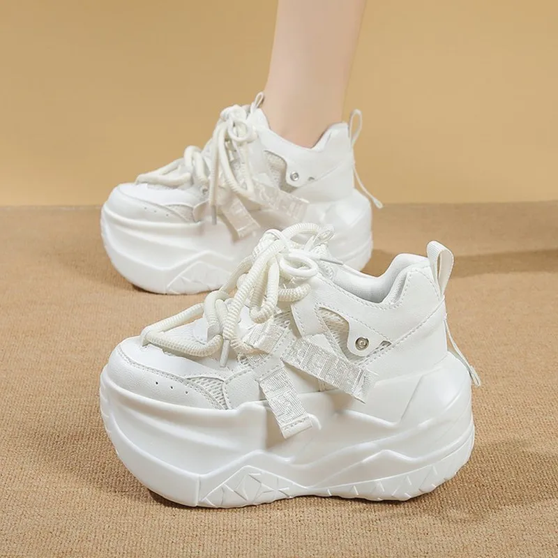 Luxury Women's Lace-Up Vulcanized Shoes - Breathable, Comfortable, Casual Footwear