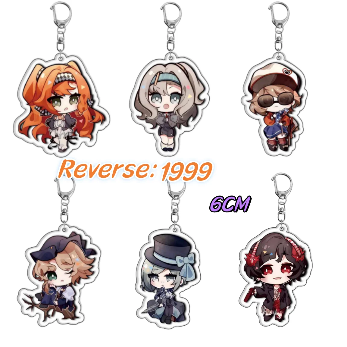 

6CM Regulus Schneider Q Version Anime Keychain Woman Reverse 1999 Acrylic Key Chain Man Kawaii Bag Decor Game Peripheral