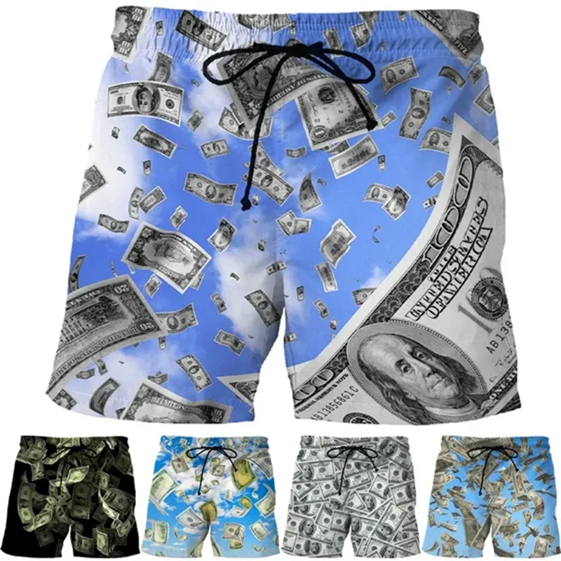 Funny 3d Printed Dollar Beach Shorts For Men Kids Summer Personalized Fashion Swim Trunks Cool Street Short Pants Women Clothing 2