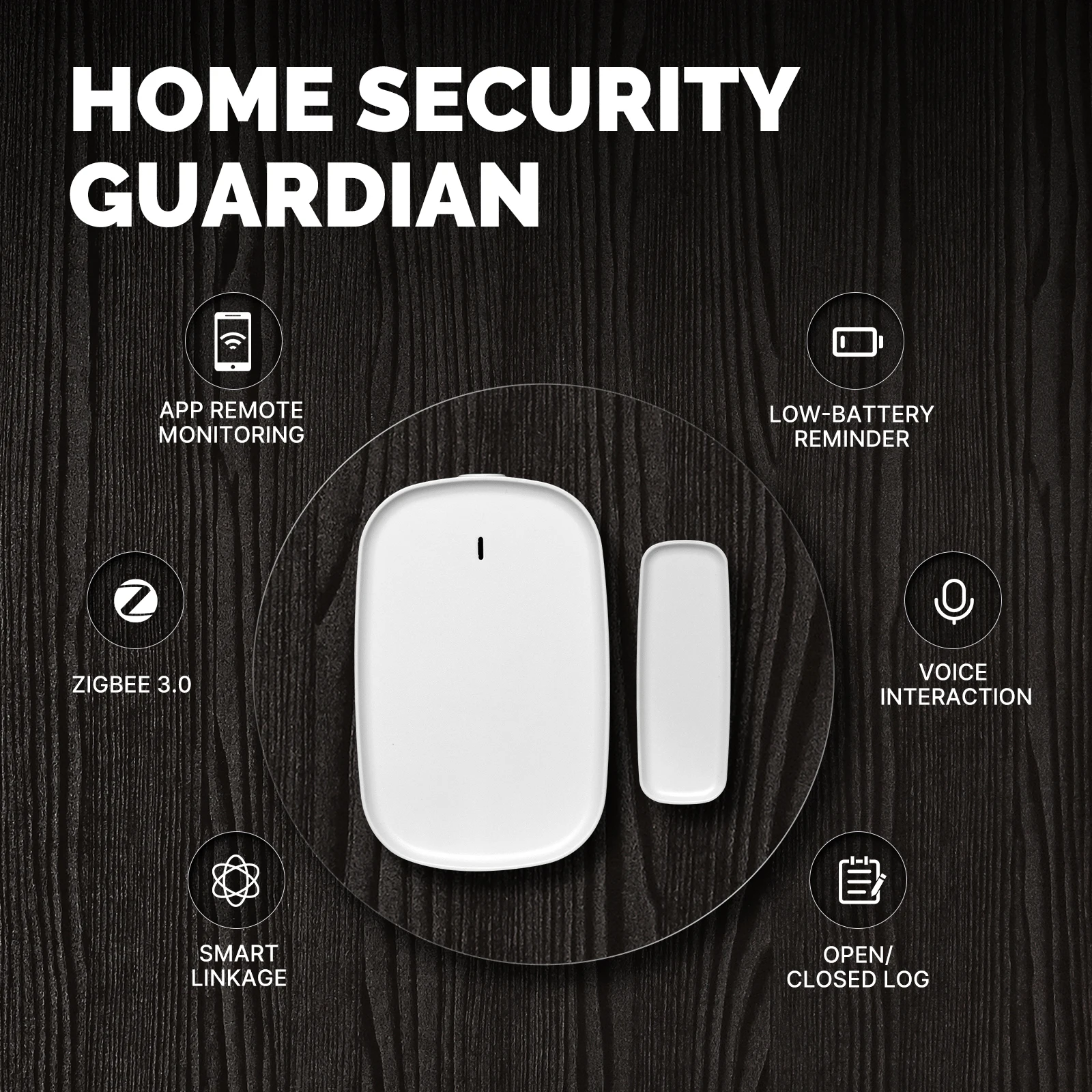 Door Window Sensor MOES-Smart Zigbee Window Door and Gate Sensor Detector Work with Tuya, Home Security Alarm System, Smart Life App Remote Control