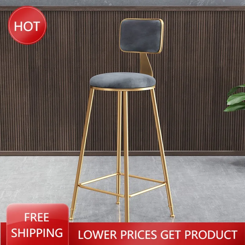 Velour Fabric Dining Chair Luxury Shower Camping Kitchen High Bar Chair High Kitchen Stool Cadeiras De Jantar Designer Furniture