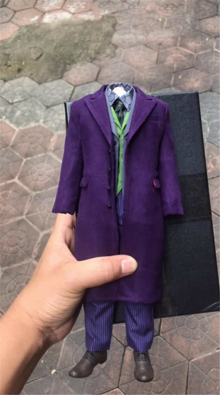 

TOPO TP007 1/6 Scale Heath Ledger Purple Topcoat Costume Set Fit 12'' Male Soldier Action Figure Body Dolls