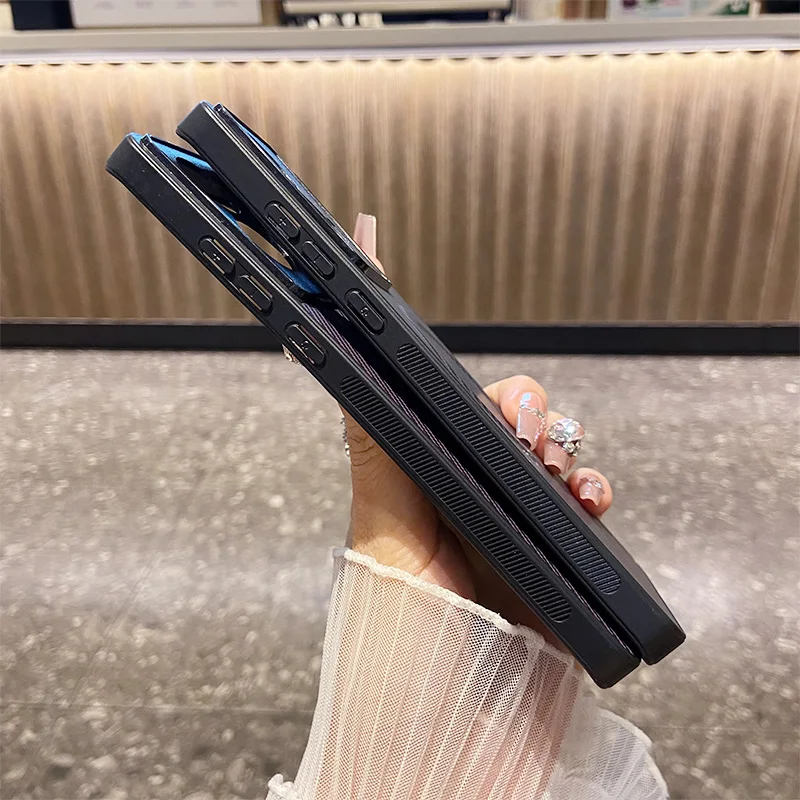 Carbon Fiber Patterned Leather MagSafe Magnetic Phone Case Cover
