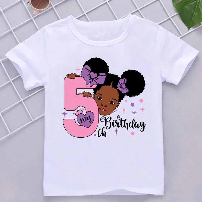 thumbnail image 1 of Nueva camiseta de algodón para niñas con números negros kawaii, 2, 3, 4, 5, 6 y 7.º cumpleaños, ropa para niñas, camisetas de manga corta, 1 of 5