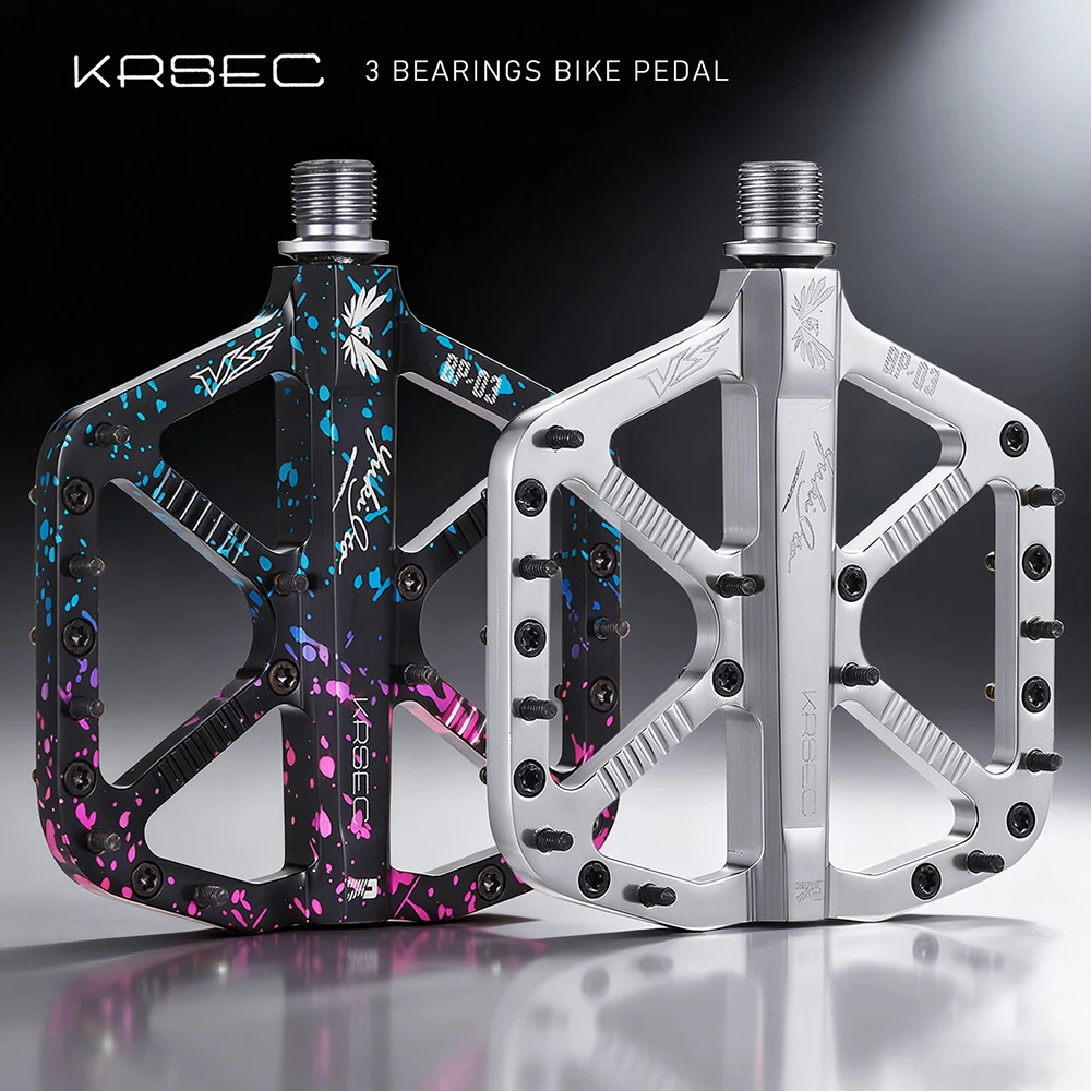 KRSEC CNC 3 Bearings Bicycle Pedals Ultralight Aluminum