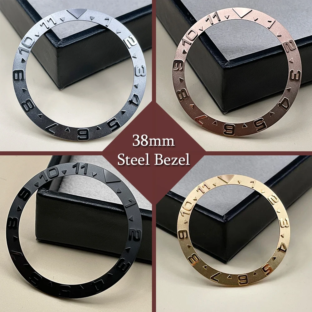 

Безель для часов MOD Sub SKX007, стальной, розовое золото, черный, серебристый, матовый, 12 часов