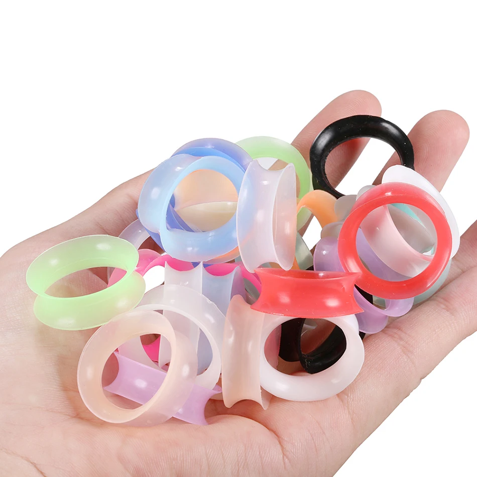 2 Stück Tropfsilikon-Ohr stöpsel und Tunnel fleisch 4-30mm doppelt ausgestellte Ohr trage Expander Ohrring Piercing Ohr messer Set – Detail 11