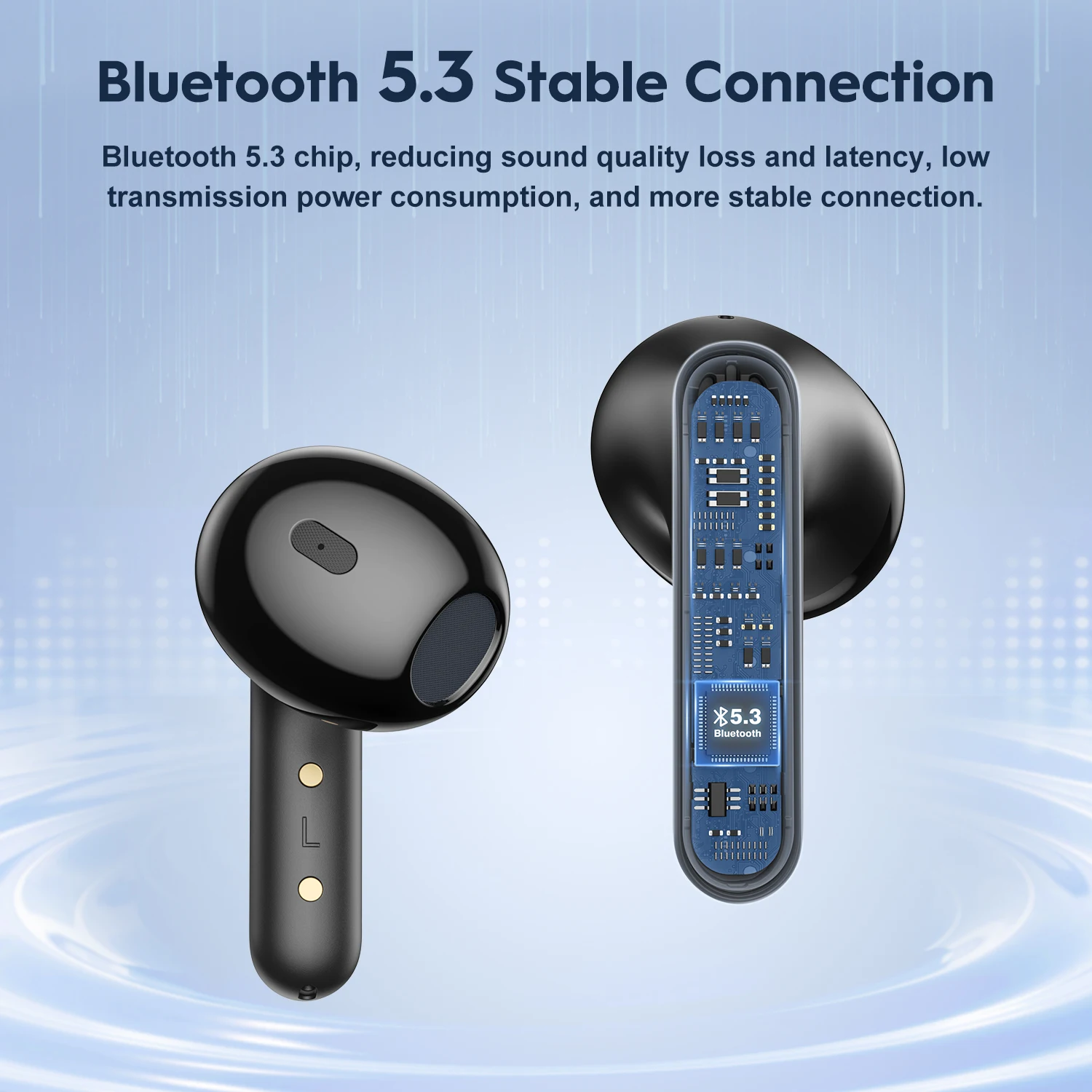 새로운 Bee X6 블루투스 이어폰, V5.3 TWS 무선 헤드셋, 게임 음악 헤드폰, 배터리 수납 미니 이어버드 이어피스