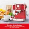 Retro Espresso Machine with Milk Frother, 15 Bar Pump Professional Cappuccino and Latte Machine, 1.5L Removable Water Tank 5