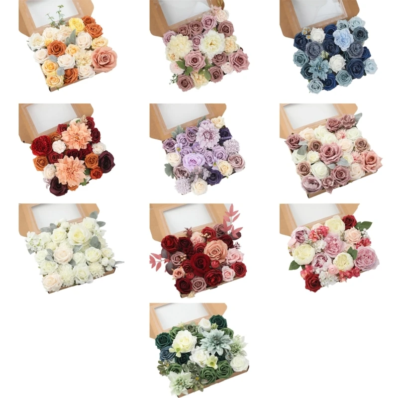 인공 꽃 대량 가짜 꽃 대량 가짜 장미 실크 꽃 DIY 웨딩 파티 센터 피스 준..