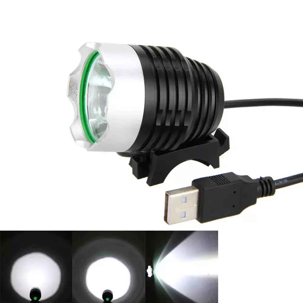 USB Light 2in1 XML-T6 1800LM USB LED Headlamp 3 Modes Headlight for Cycling