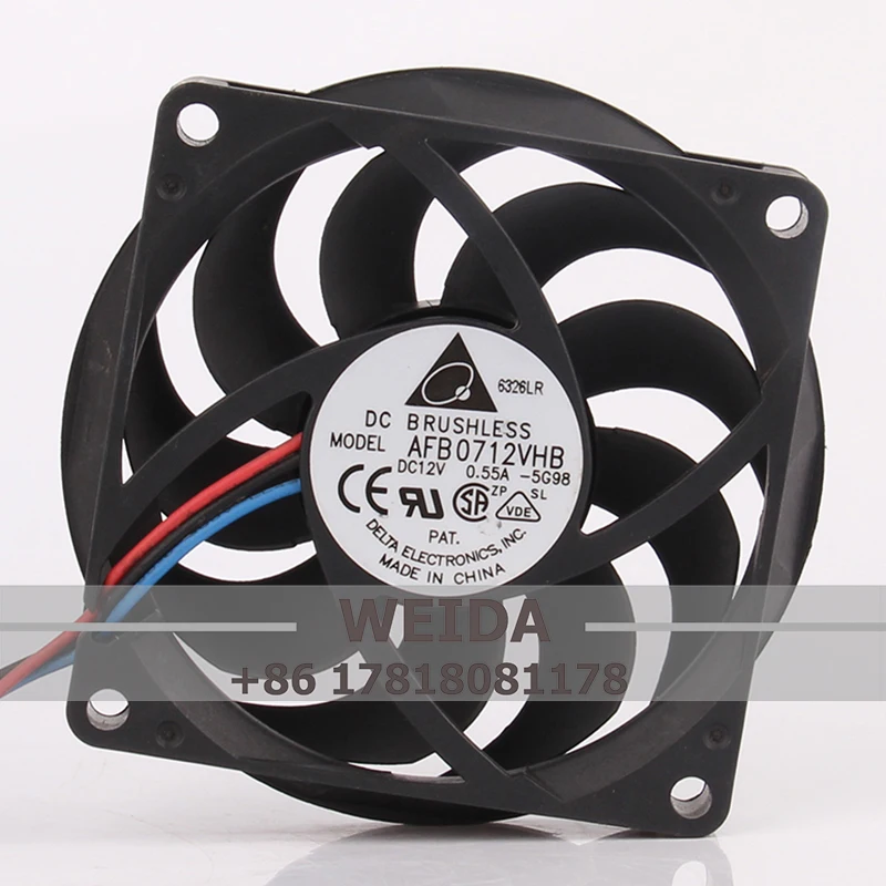 Case Fan Dual Ball Bearing for DELTA 12V 0.55MA AFB0712VHB 70*70*15mm 7015 4-wire CPU High Airflow Cooling Fan for delta pfc0812de 8038 1 86a 12v 4 wire pmw double bearing violent cooling fan