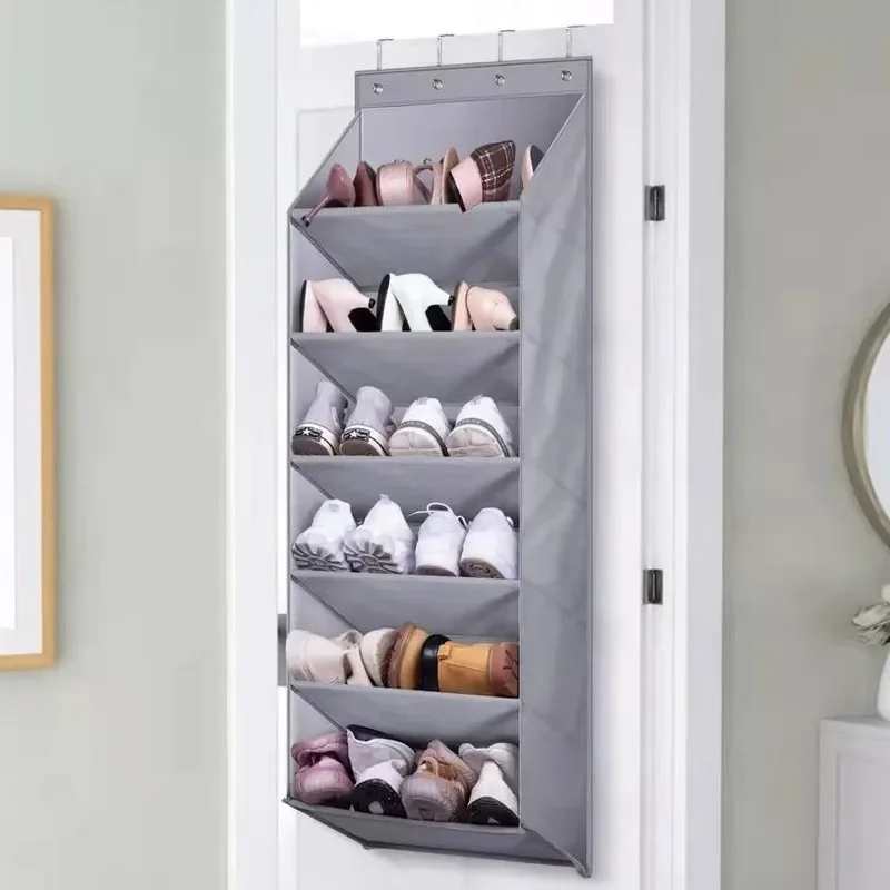 

Over the Door Shoe Rack with11 Pockets Hooks Heavy Duty 600D Oxford Hanging Shoe Organizer Durable Shoe Storage Door Hanger Deep