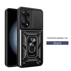 Shockproof Armor Slide Lens Phone Case Cover for Realme GT Neo 5 240W (Black)