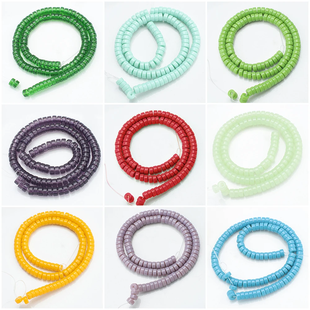 110pcs 3x6mm 크리스탈 유리 플랫 라운드 스페이서 비즈 공예 DIY 쥬얼리 수제 팔찌 목걸이 액세서리 만들기