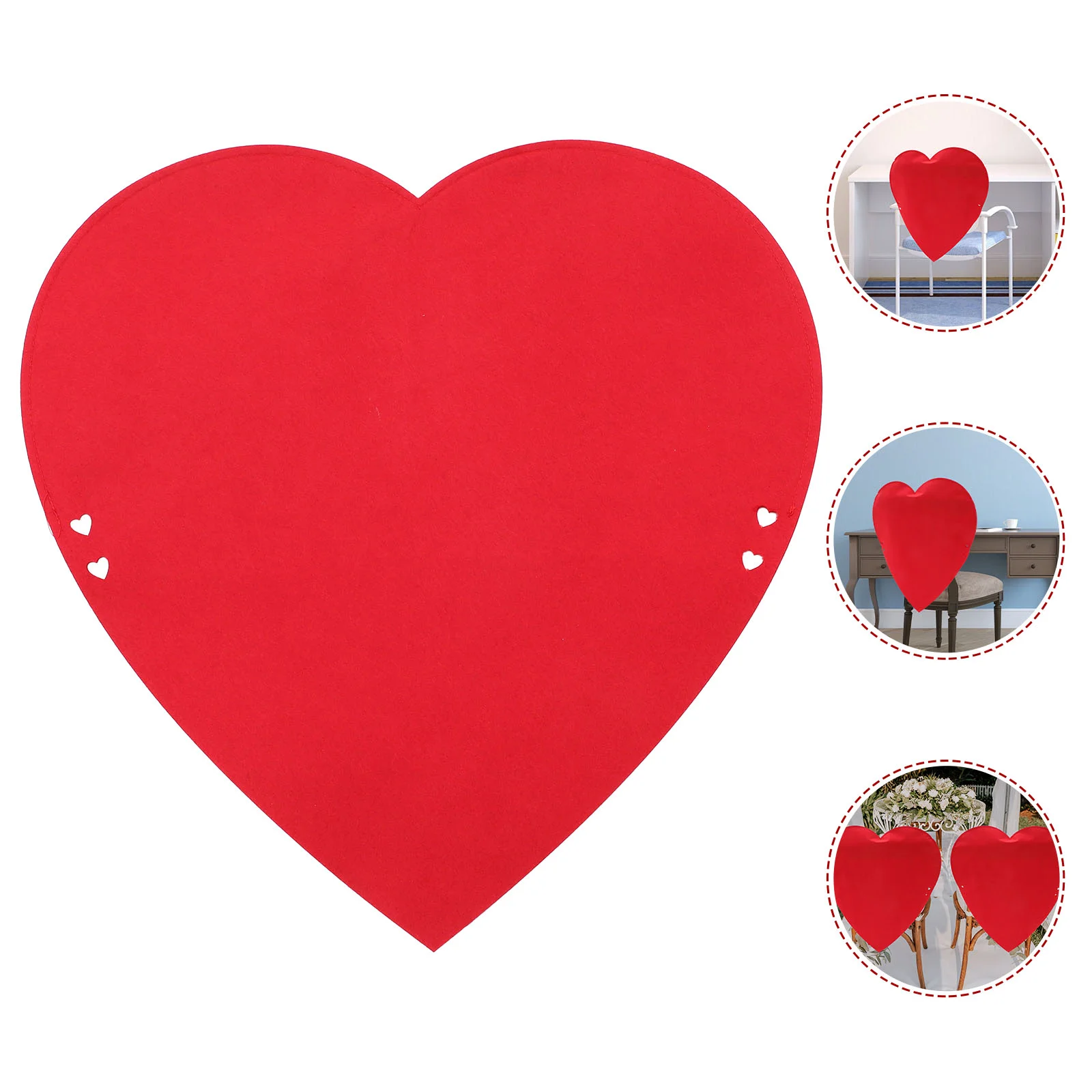 

2 Pcs Protector Valentine's Day Chair Back Cover Chairs Felt Cloth Valentines Supply