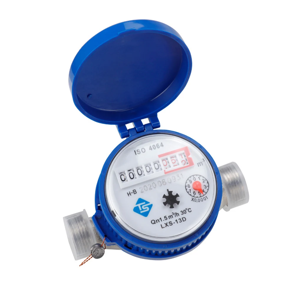 Smart Water Meter Digital Display Pointer Flow Measuring Instruments Home Measuring Tools with Copper Fittings