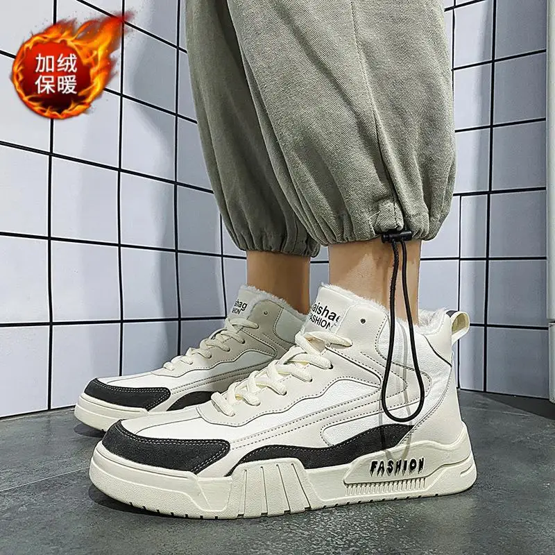 

Мужские зимние ботинки на флисовой подкладке, с хлопковой подкладкой