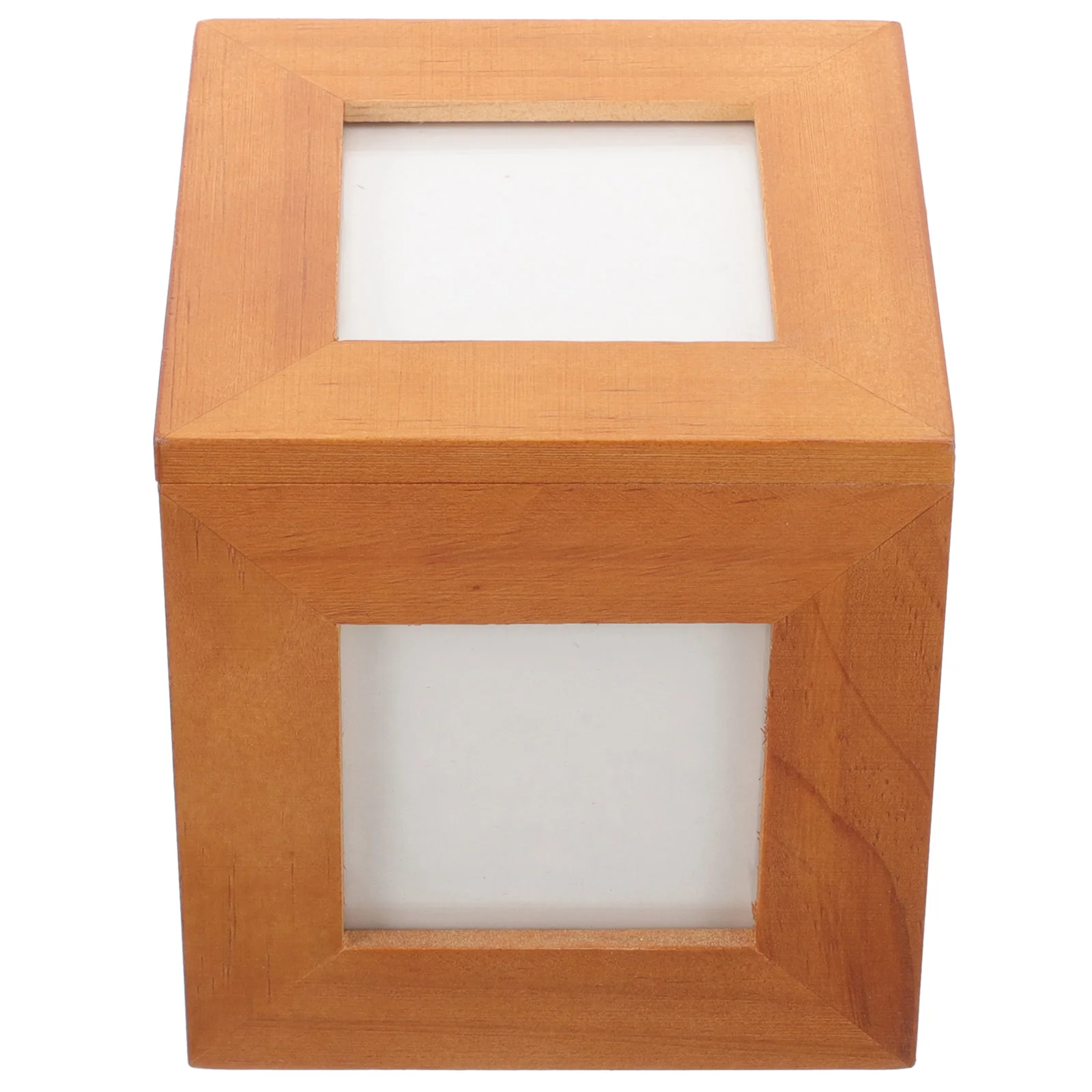

Wooden Box Photo Frame Picture Frames for Desk at Work Cube Gifts Organizer Pine Family Office Personalized