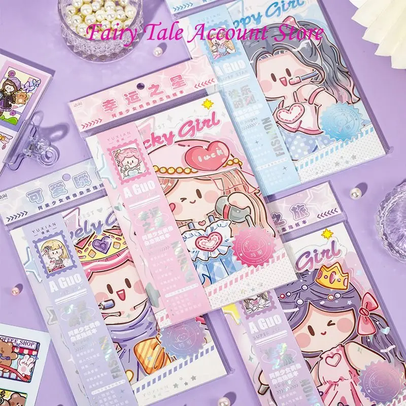 Ago Girl Idol Magazine Sticker Book Cartoon Cute Basic Small Pattern Handheld Tent Decoration Material Sticker