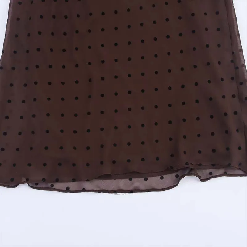 Elegant Chic Polka Dot Print Midi Dress Woman Summer Backless Long Dresses For Women 2025 New Sleeveless Party Dresses