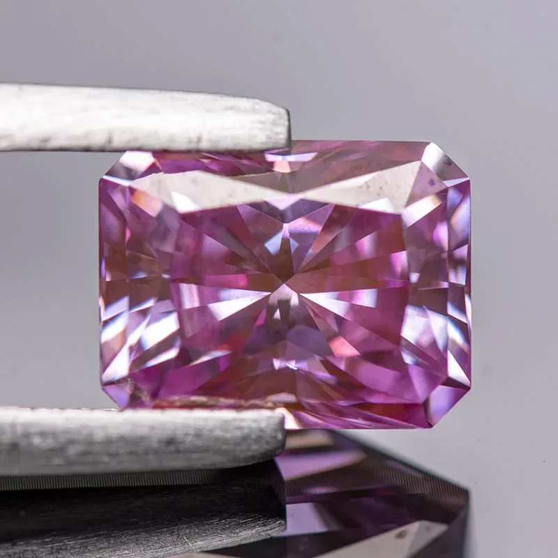 

GRA Certificate Sakura Pink Color Radiant Cut Moissanite Gemstone Lab Grown Diamond for Charms Woman Diy Jewelry Making