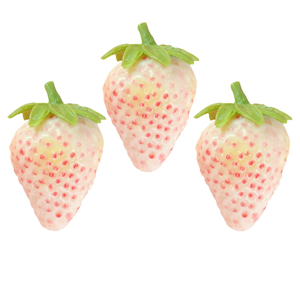 

3 шт. искусственные клубники, искусственные клубники, Декор, искусственные фрукты, модели украшений из мягкого ПВХ