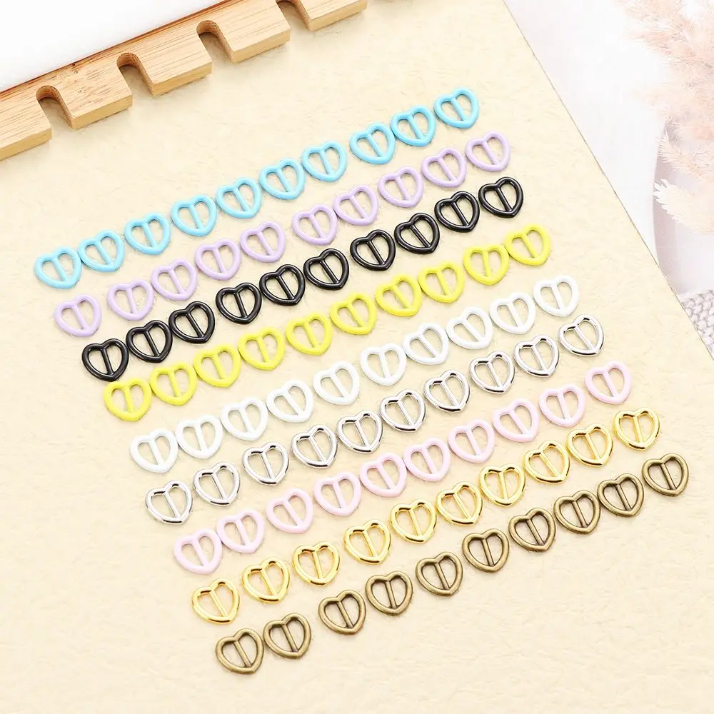 10Pcs 5mm Mini Ultra-small Heart Shape Belt Buckle Doll Bags Buckles DIY Dolls Metal Buckles Doll Shoes Clothes Accessories