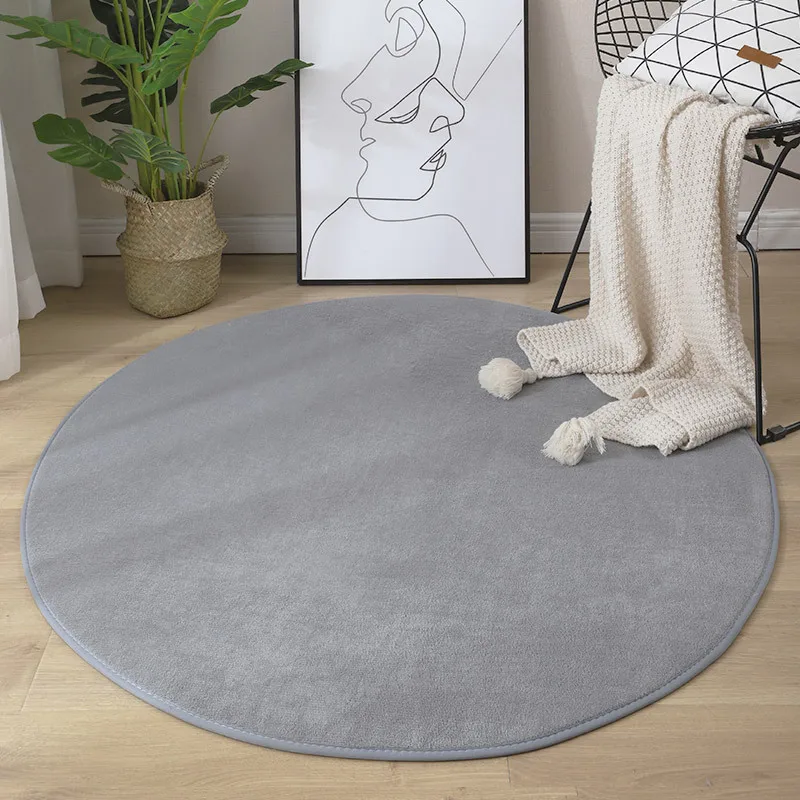 Round Coral Velvet Carpet Color Water Absorption Sofa Carpet Memory Foam Bedroom Living Room Children rug Yoga Mat floor mat,plush rug,decorative carpet,silk wool rug,plush carpet,non slip carpet,coral velvet rug