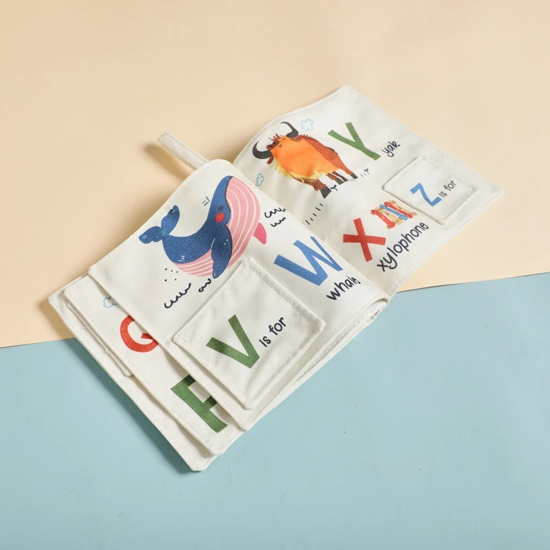 Baby Montessori Spielzeug Tier Tuch Sensorischen Buch Baby Cartoon Tier Erkenntnis Weiche Buch mit Spiegel Frühen Lernen Spielzeug – Detail 21