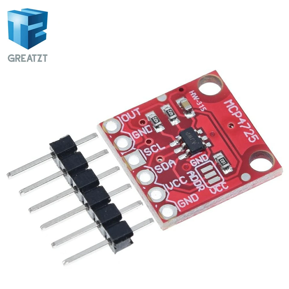 Breakout Red Arduino Electronics Prototyping DAC MCP4725 12-Bit I2C DAC Breakout Board ...