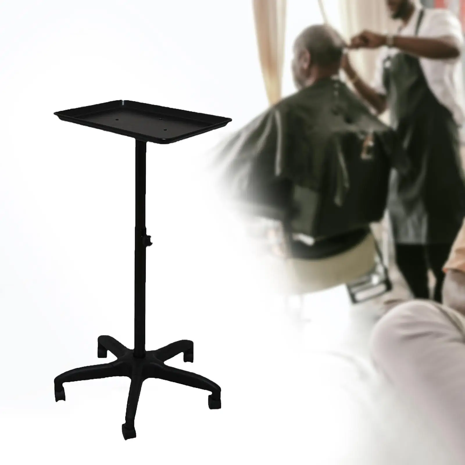 Salon Trolley with Universal Wheels Professional Portable Salon Organizer Adjustable Height from 23.62\'\' to 43.31\'\' Beauty Tool