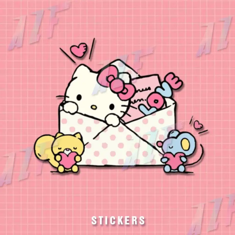 

Kawaii Sanrio Car Scratch Blocking Sticker Kuromi Hello Kitty My Melody Motorcycle DecorationSticker Children's Toy BirthdayGift